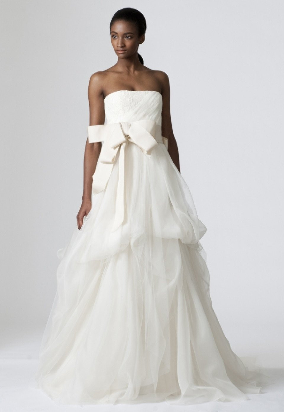 de strapless trouwjurk met een strik