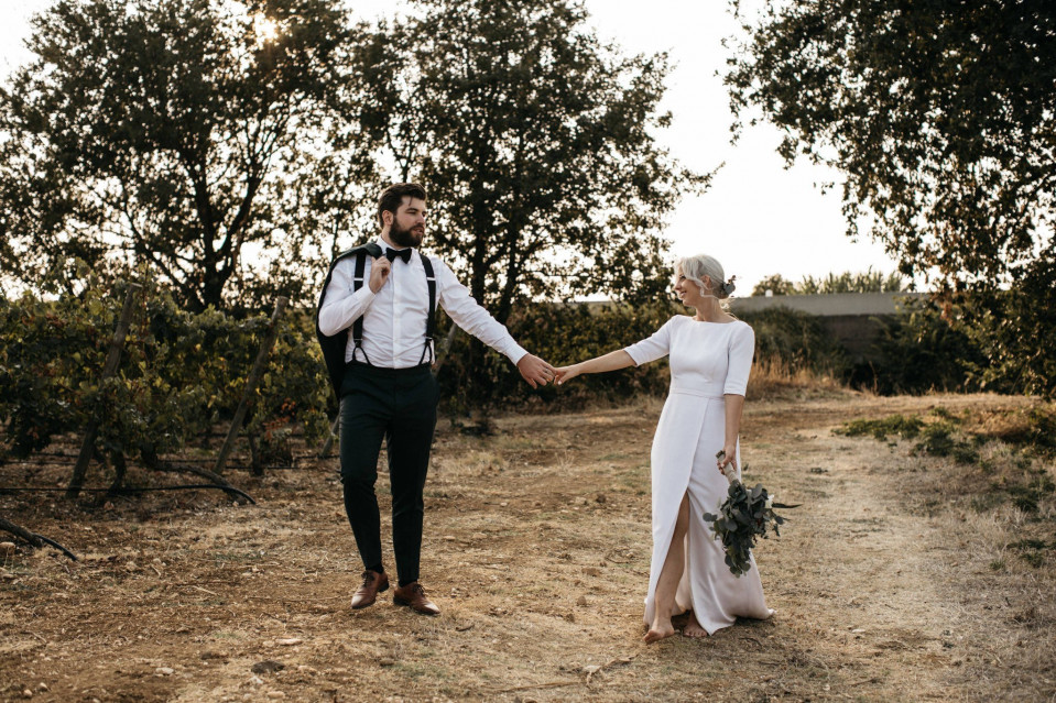 bruiloft in de wijngaard