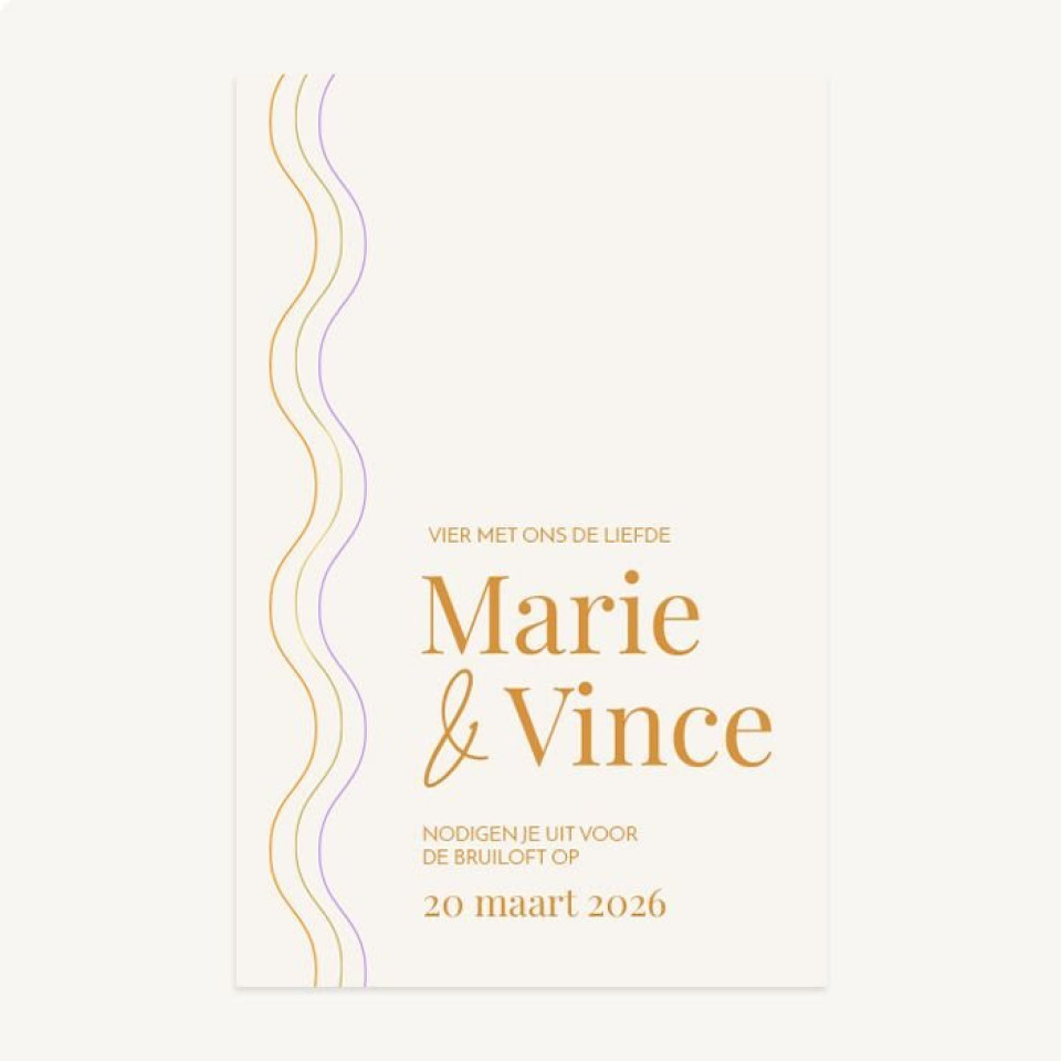 bruiloftsuitnodiging - marie & vince