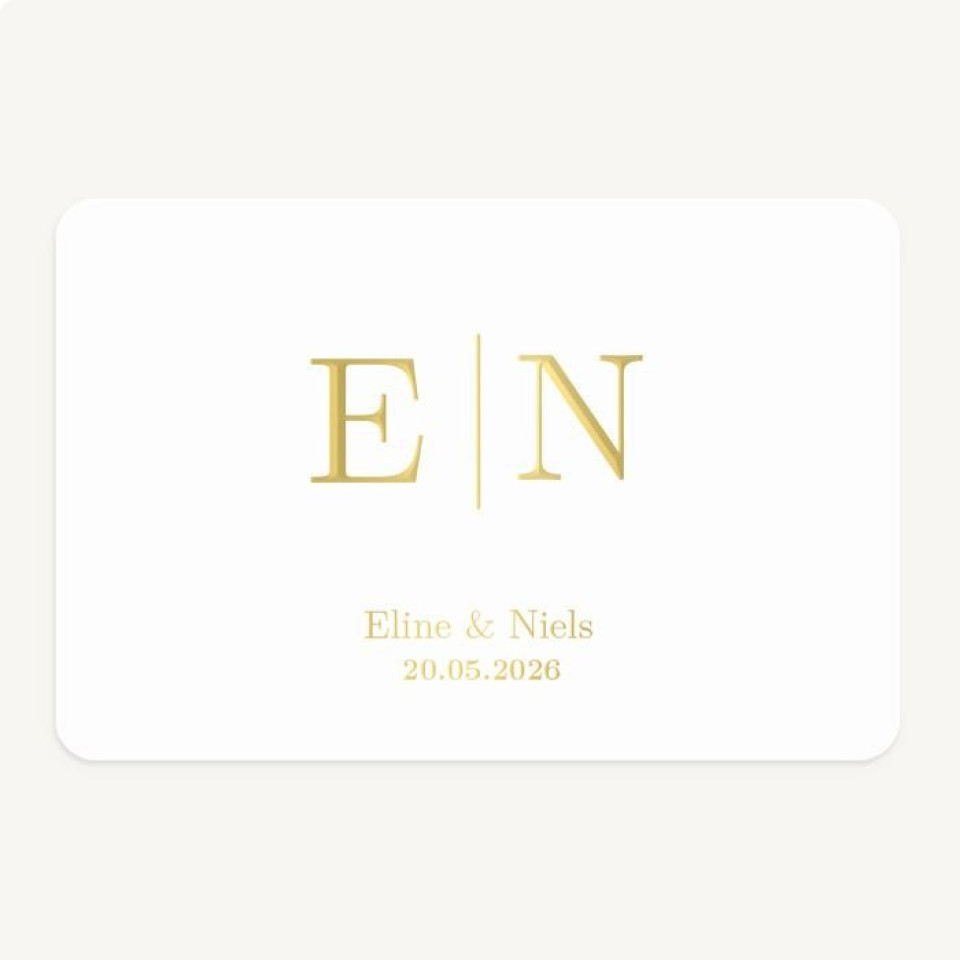 gepersonaliseerde bruiloftskaart - goud