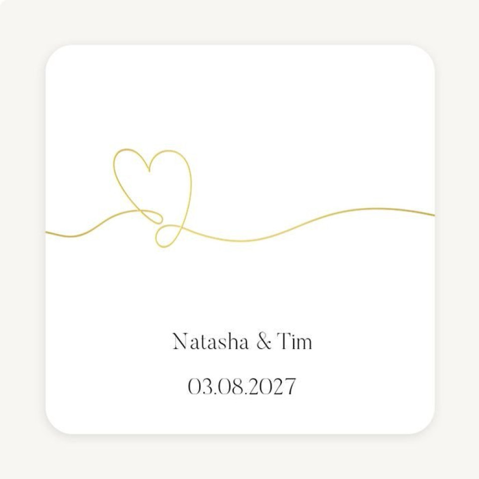 bruiloft gunst vierkante sticker