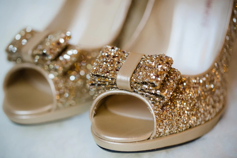 Gouden bruidsschoenen