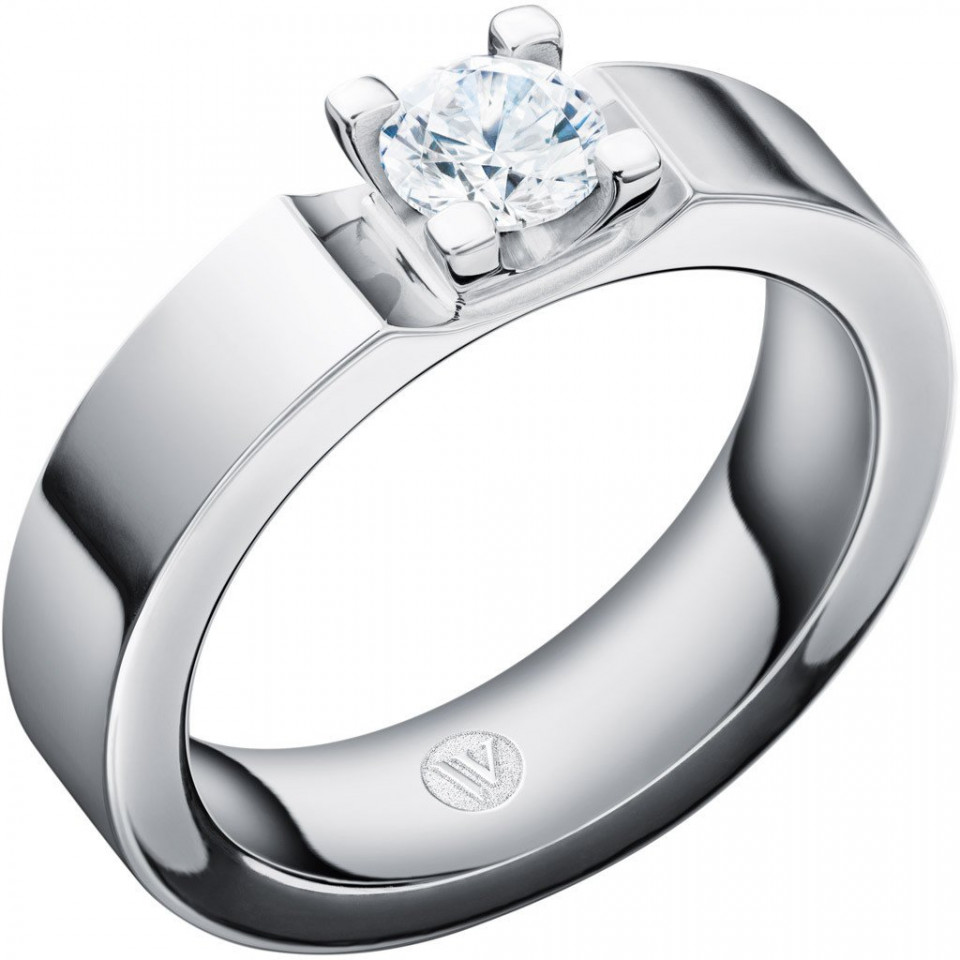 een witgouden verlovingsring met een diamanten middensteen