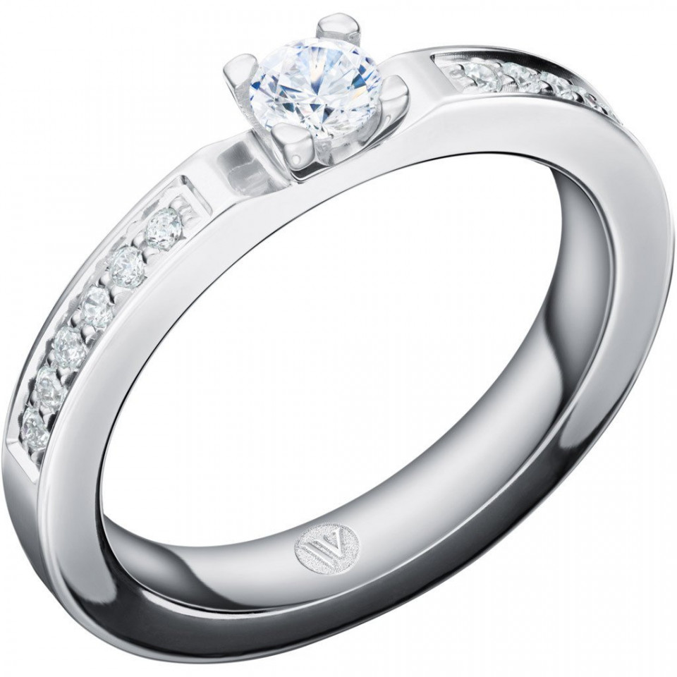 een witgouden verlovingsring met een diamanten middensteen