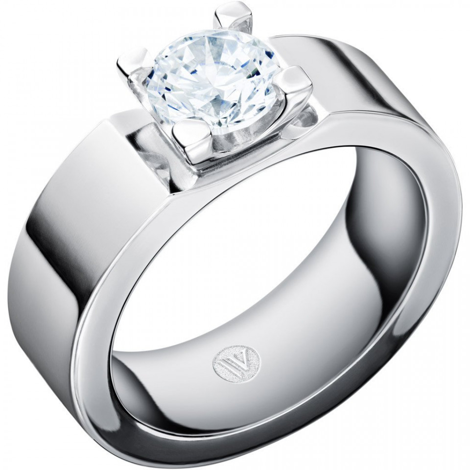 een witgouden verlovingsring met een diamanten middensteen