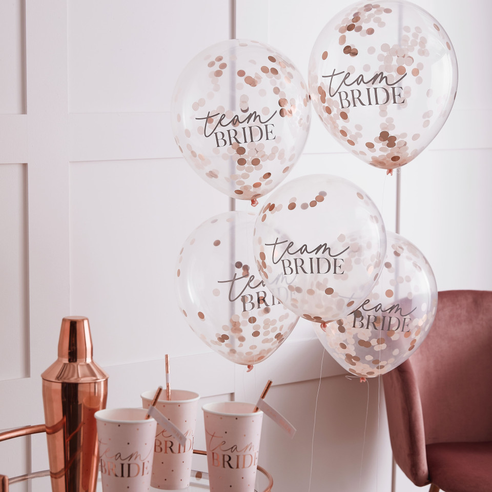 Konfetti Ballons Team Bride Blush Hen  Ginger Ray