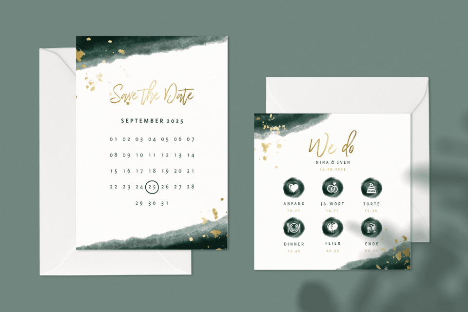 hochzeitskarten grün