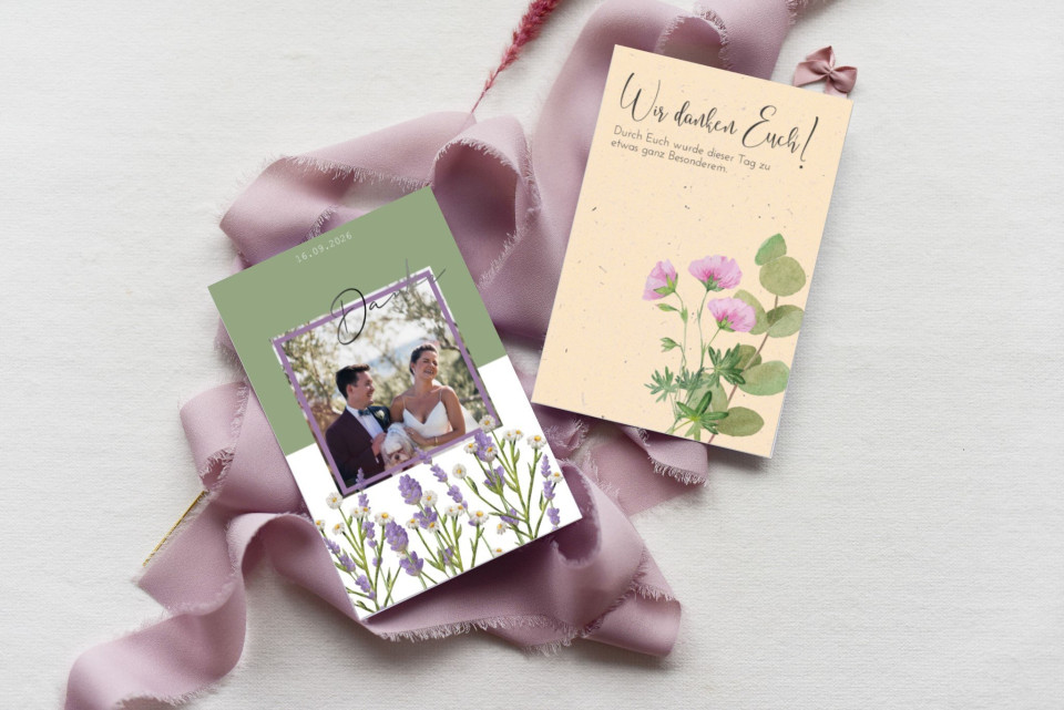 Diverse Dankeskarten Floral