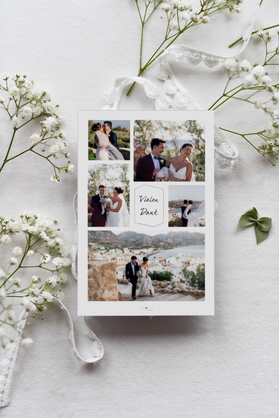 Klassische Hochzeitscollage als Danksagung zur Hochzeit
