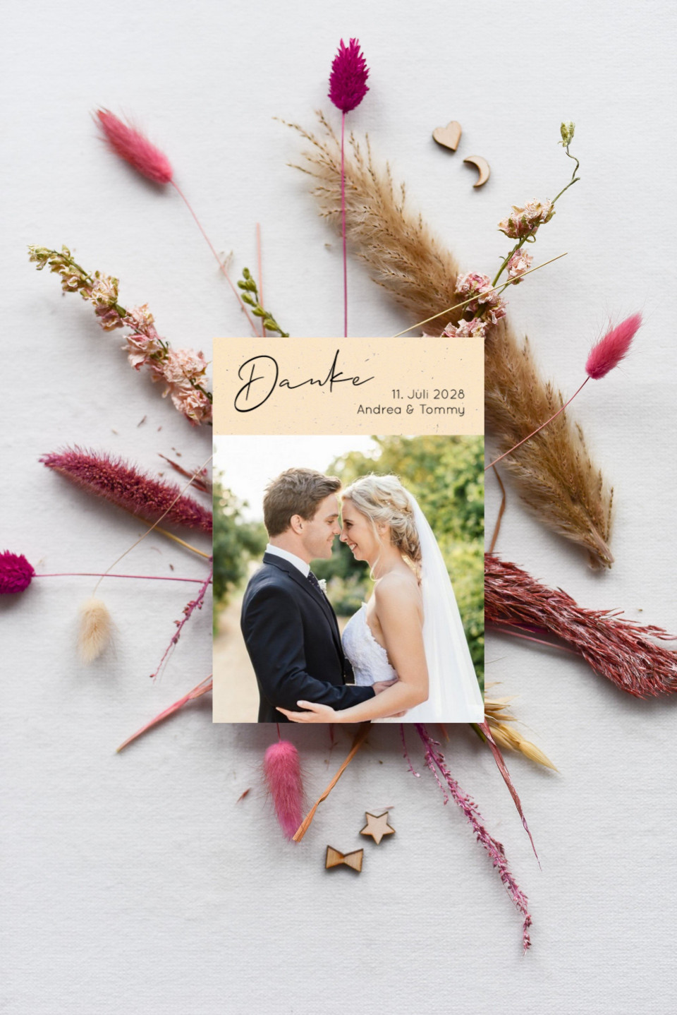 Schlichte Foto Danksagungskarte aus Recyclingpapier