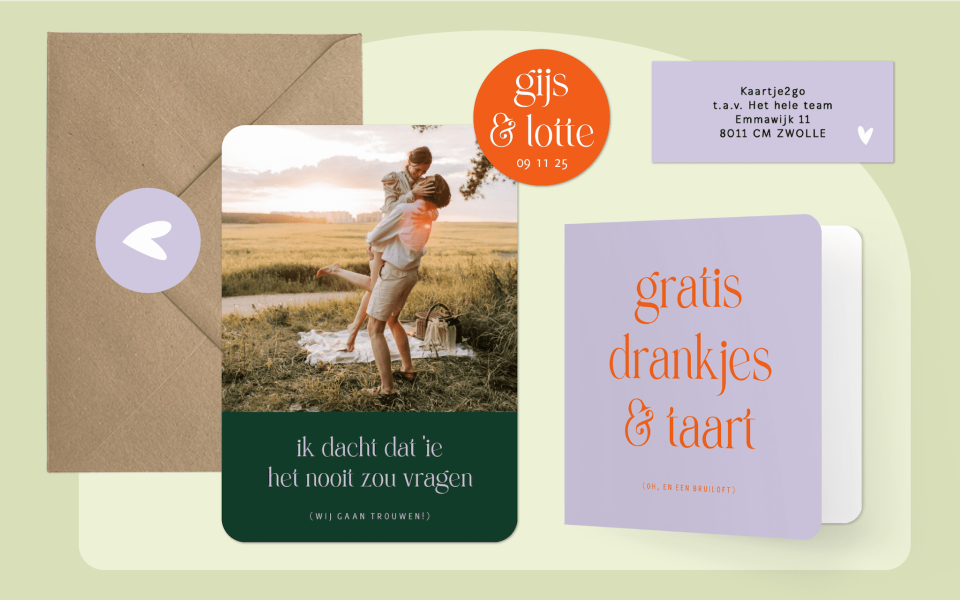 Trouwkaarten bestellen bij Kaartje2go