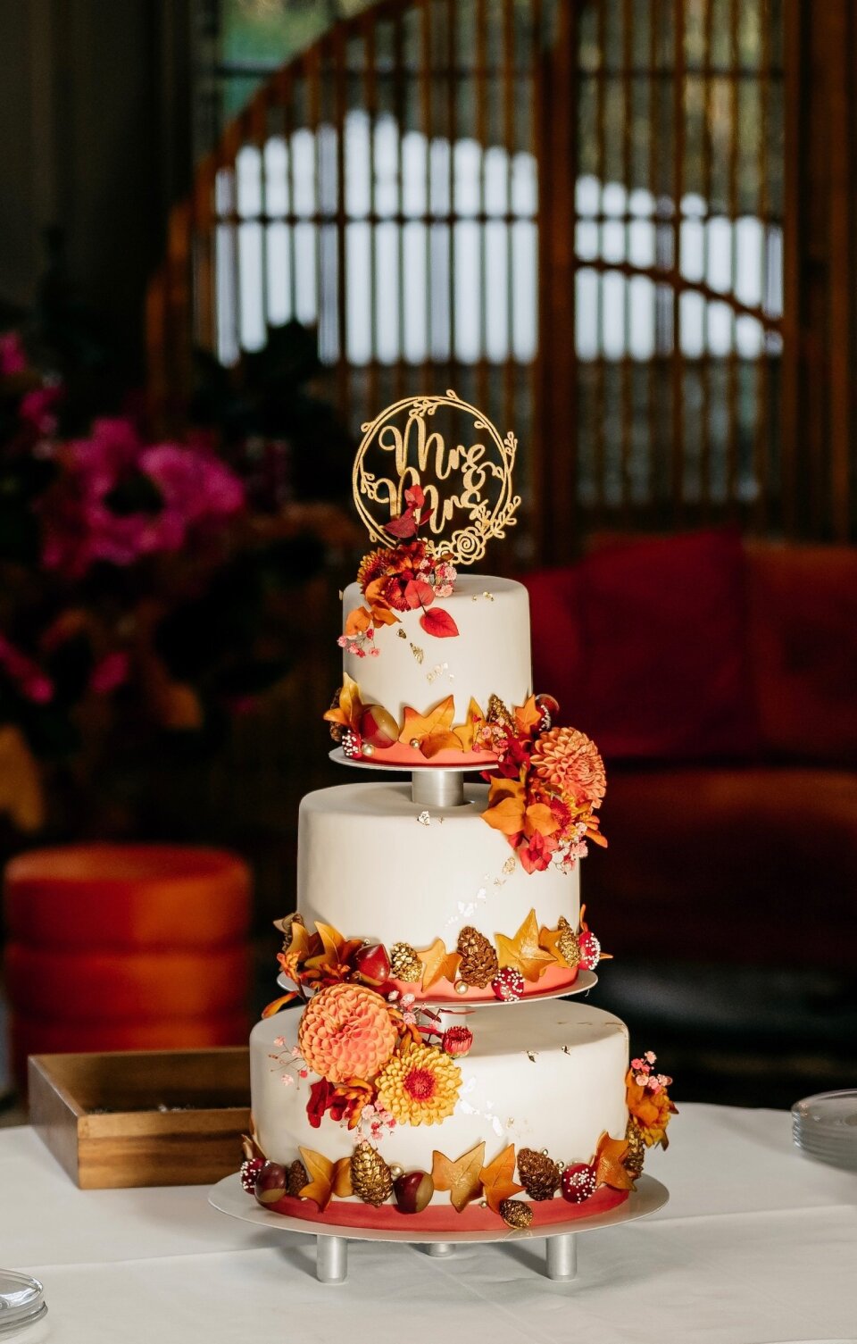 Bruidstaart van Mercuur Patisserie details