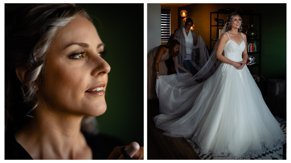 een vrouw in een trouwjurk en een vrouw in een trouwjurk