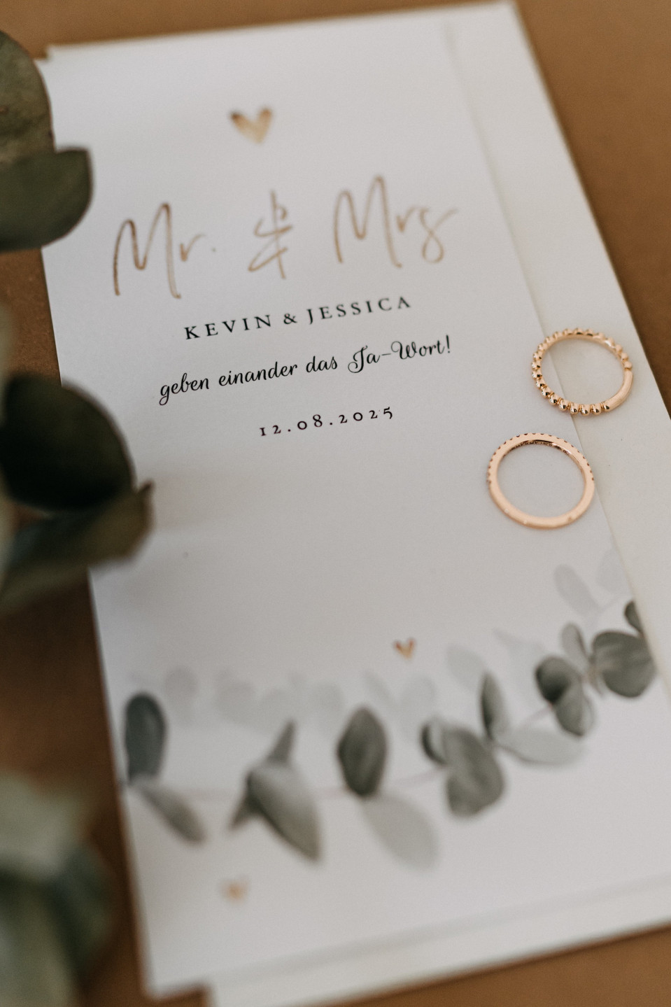 Hochzeitseinladungen weiß und grün