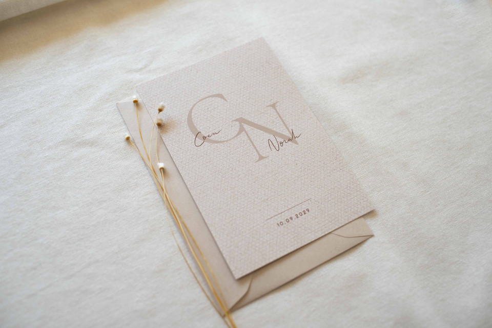 Trouwkaarten van Studio Dijs details