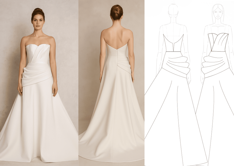 Trouwjurk van Atelier Berge details