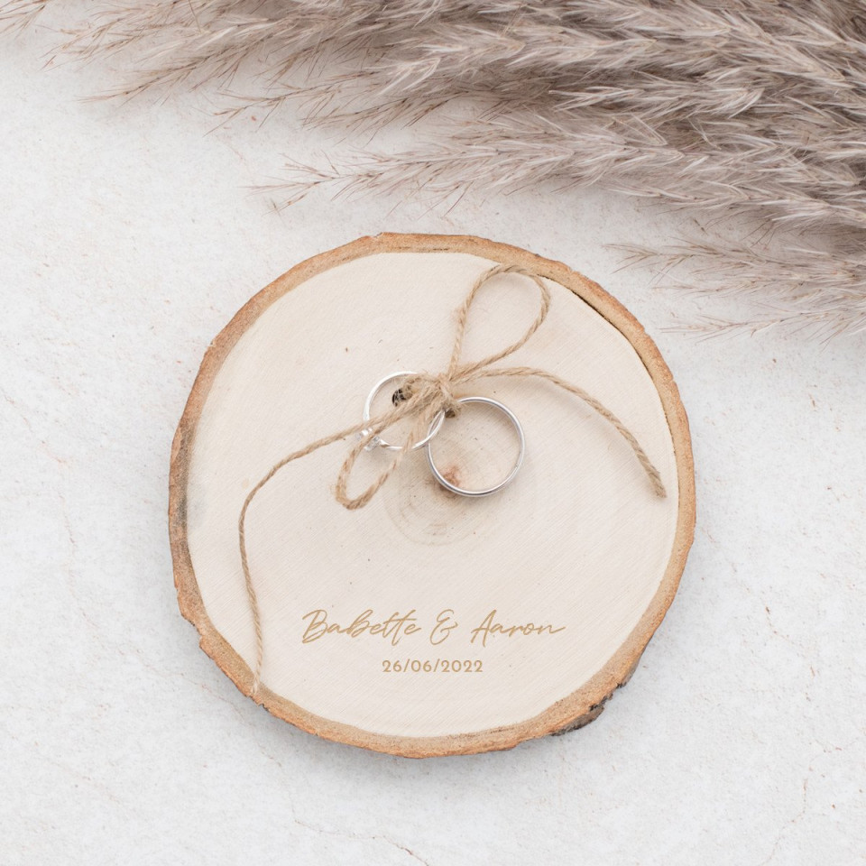 rustieke houten plak ringhouder