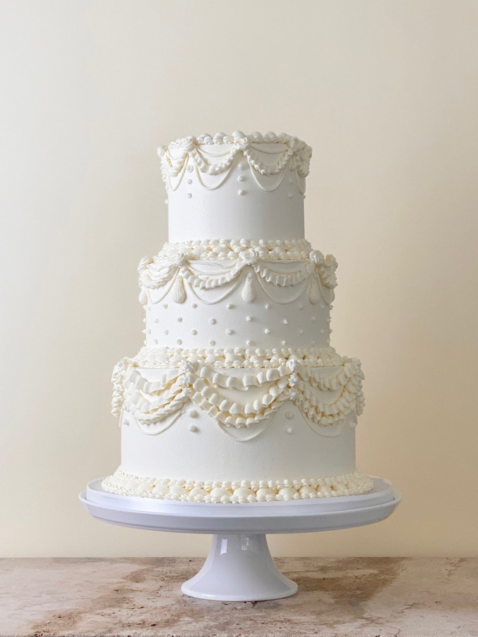 Bruidstaart van MG Cake.Design overzicht