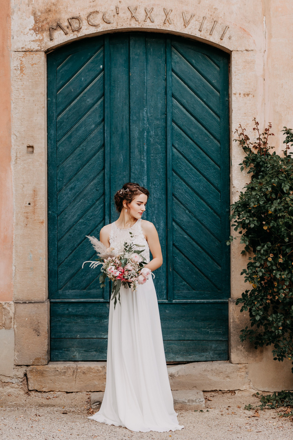 Großer Brautstrauß in Pinktönen