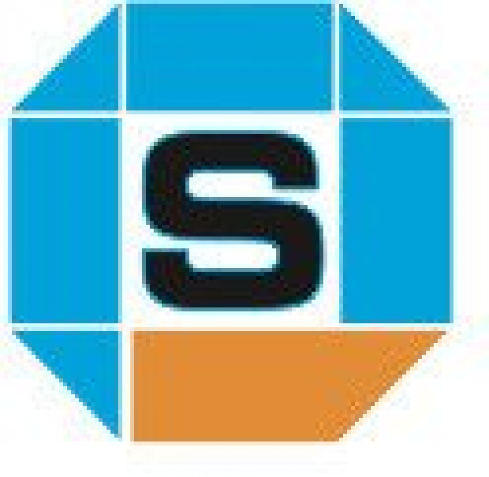 het S-logo met een blauw en oranje vierkant