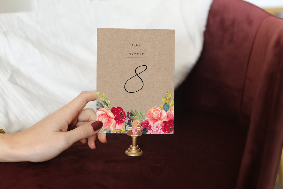 bloemen tafelnummers - trouwtafelnummers