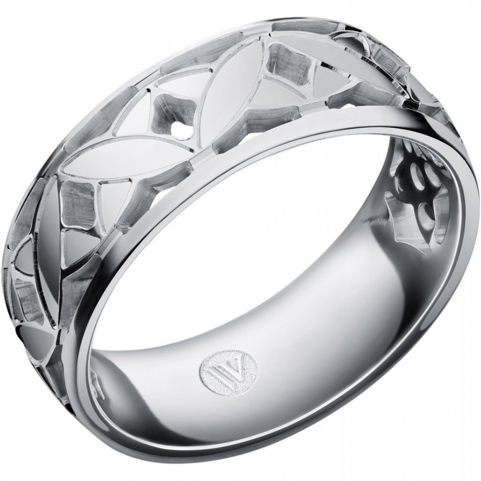 een trouwring met een ingewikkeld ontwerp