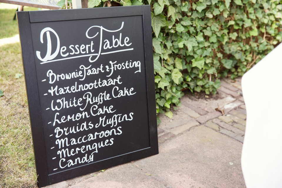 desserttafel menu