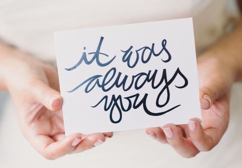 trouwkaart met 'het is altijd jij'