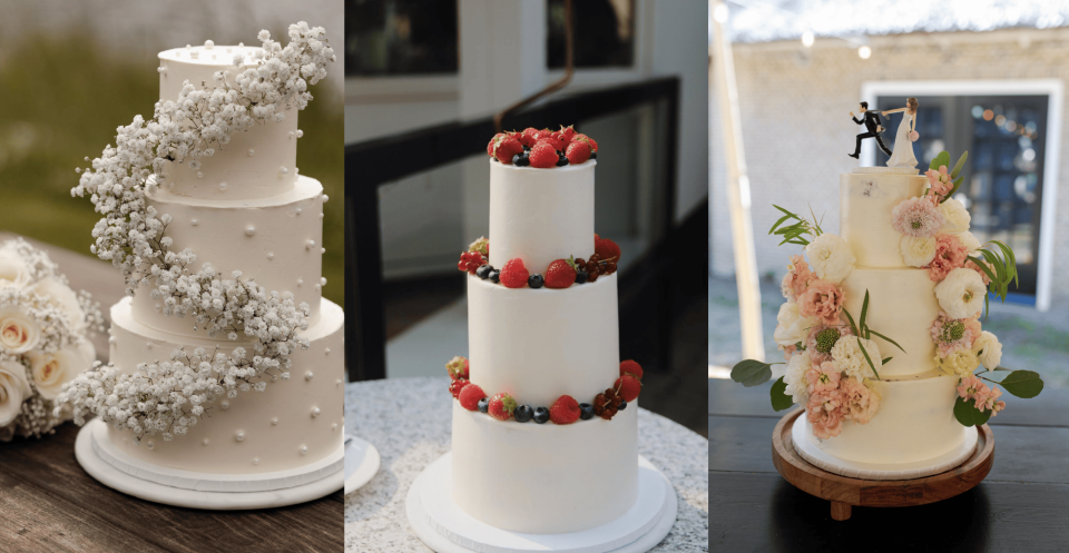 Bruidstaart van Cakes with Curves details
