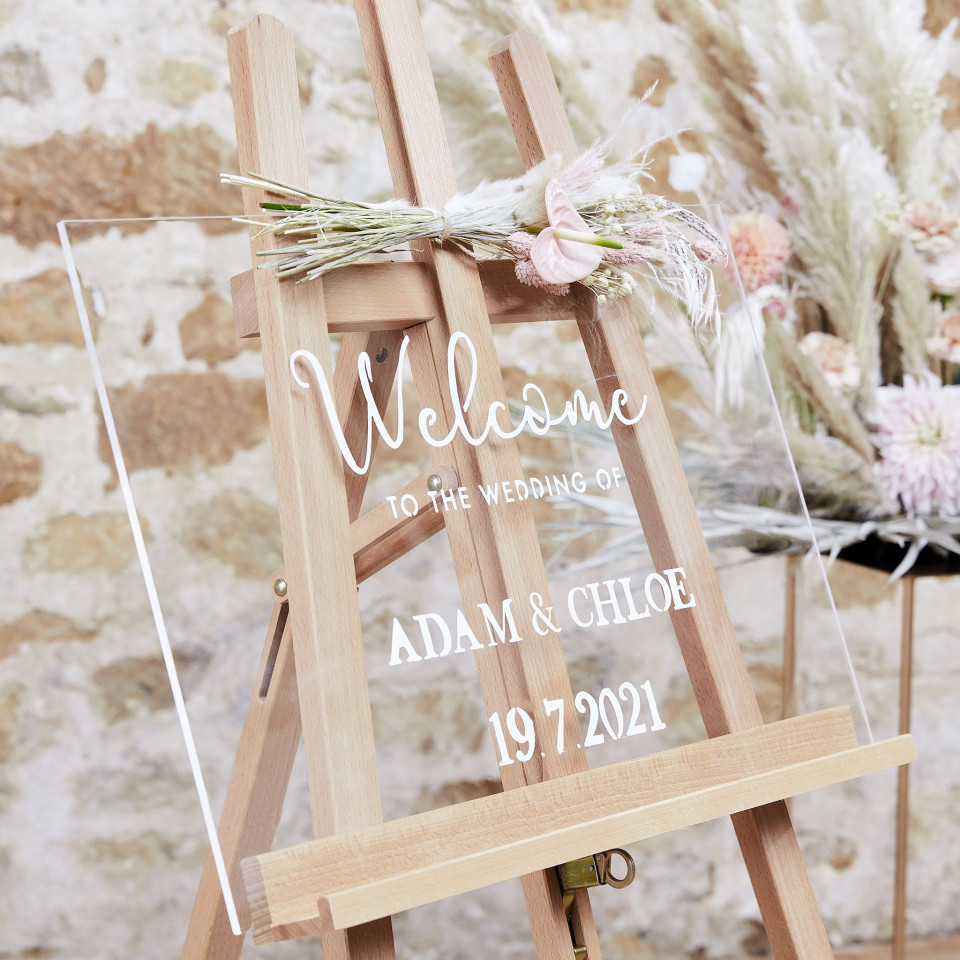 welkomstbord voor bruiloften acryl