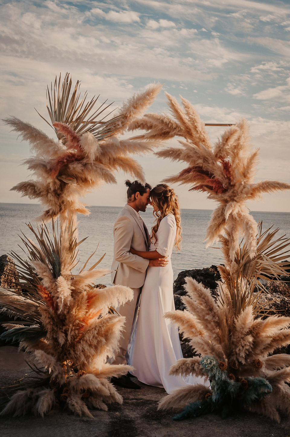 pampas bruiloftsboog