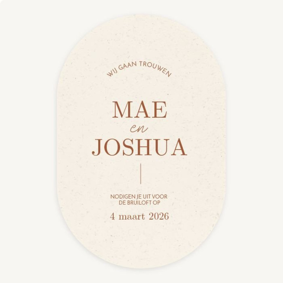 bruiloftsuitnodiging - beige - kraften
