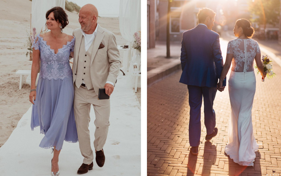Trouwjurk passen bij Laura Blagogee Couture