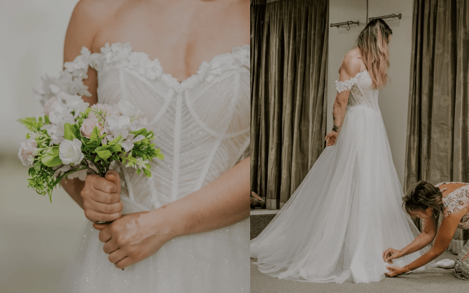 Trouwjurk passen bij Desiree Bruidsmode Geleen