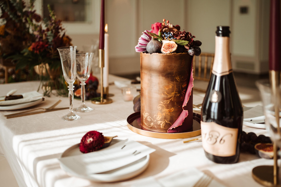Herbstliche Centerpieces für die Hochzeitstische