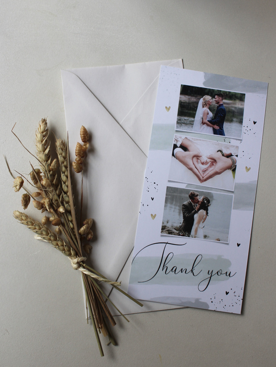 Hochzeitskarte 'Thank You' Aquarell & Typografie