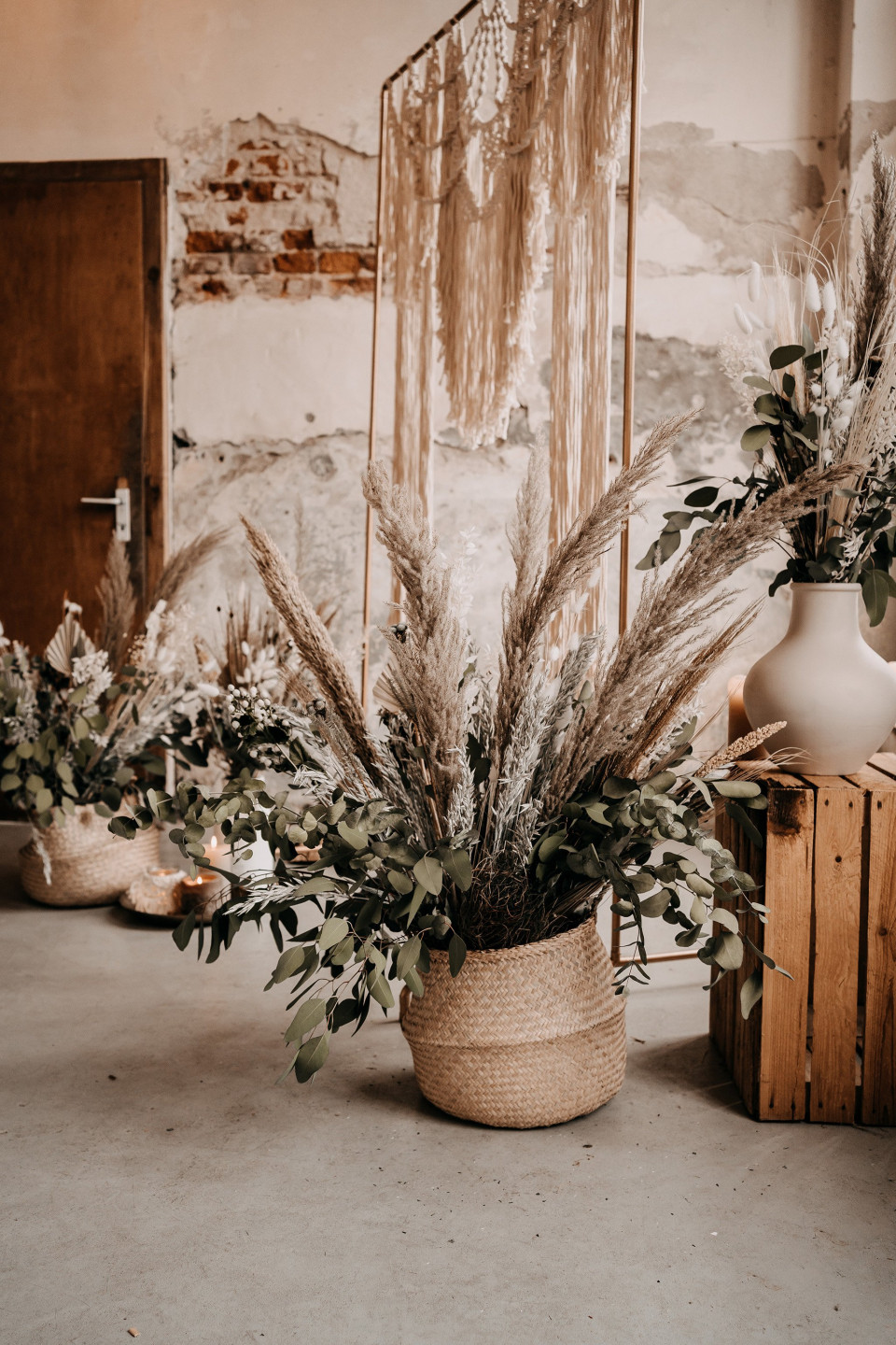 Schöne böhmische Blumendekoration für die Hochzeit