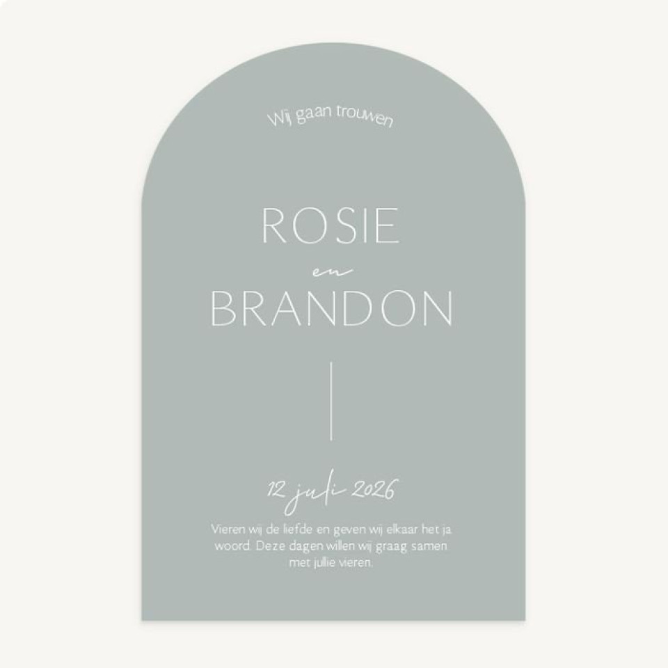 bruiloftsuitnodiging - grijs