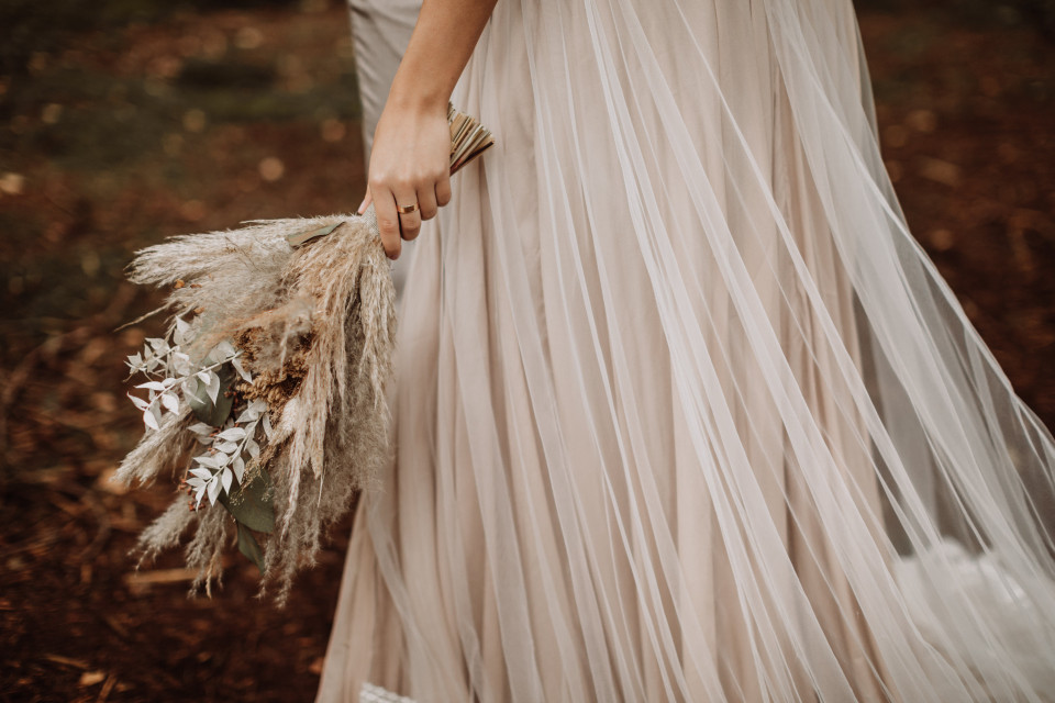 Getrockneter Brautstrauß im Boho Stil