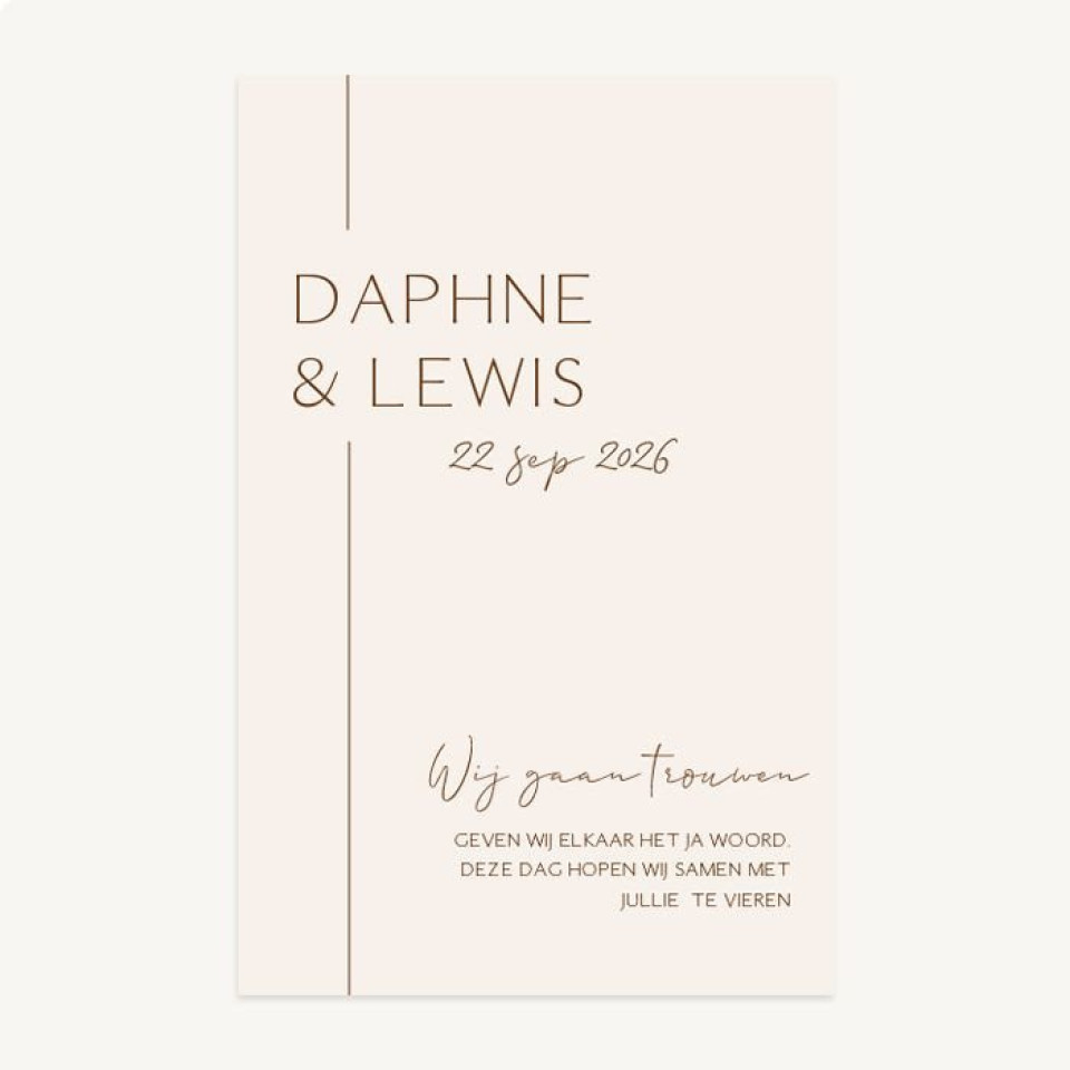 moderne bruiloftsuitnodiging | daphne & lewis