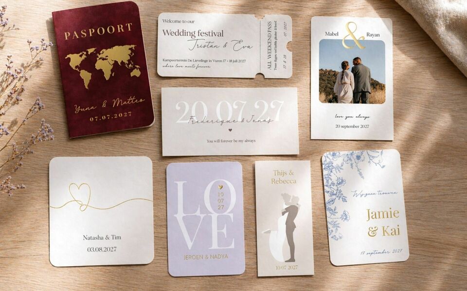 Trouwkaarten van Weddingdeco.nl Trouwkaarten impressie