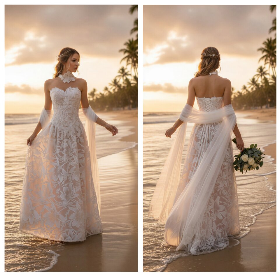 Trouwjurk van Angeline van Leeuwen Couture impressie