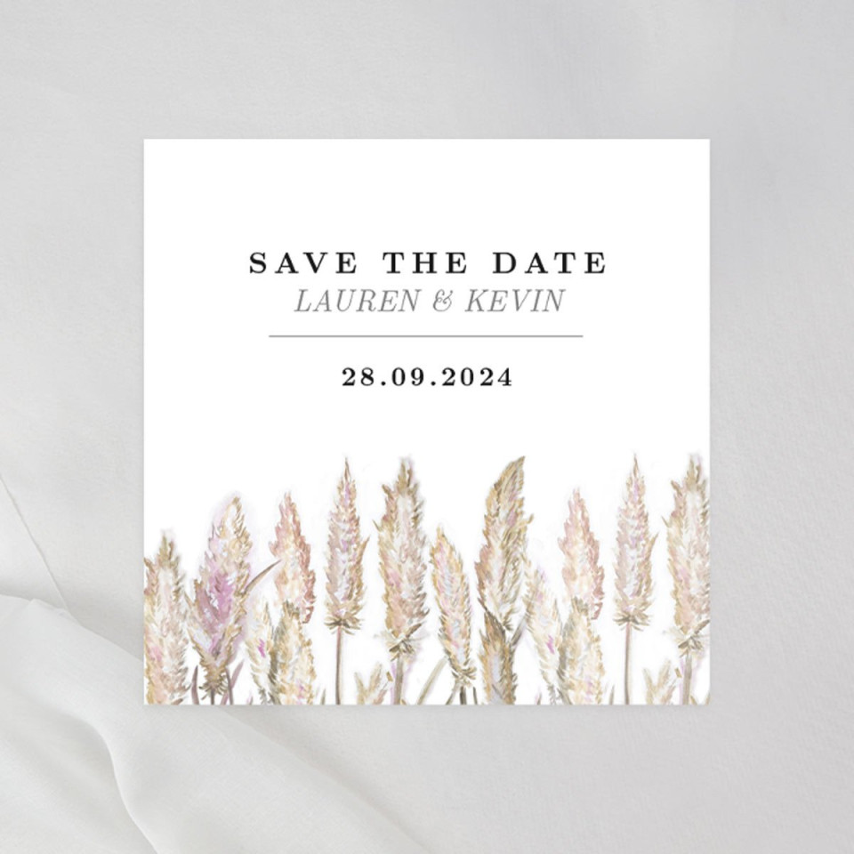 save the date kaart met riet