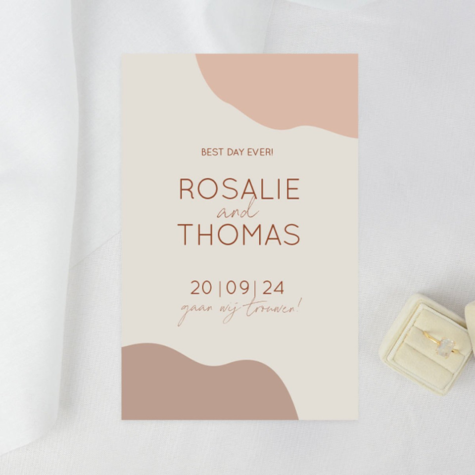 moderne bruiloft save the date kaarten