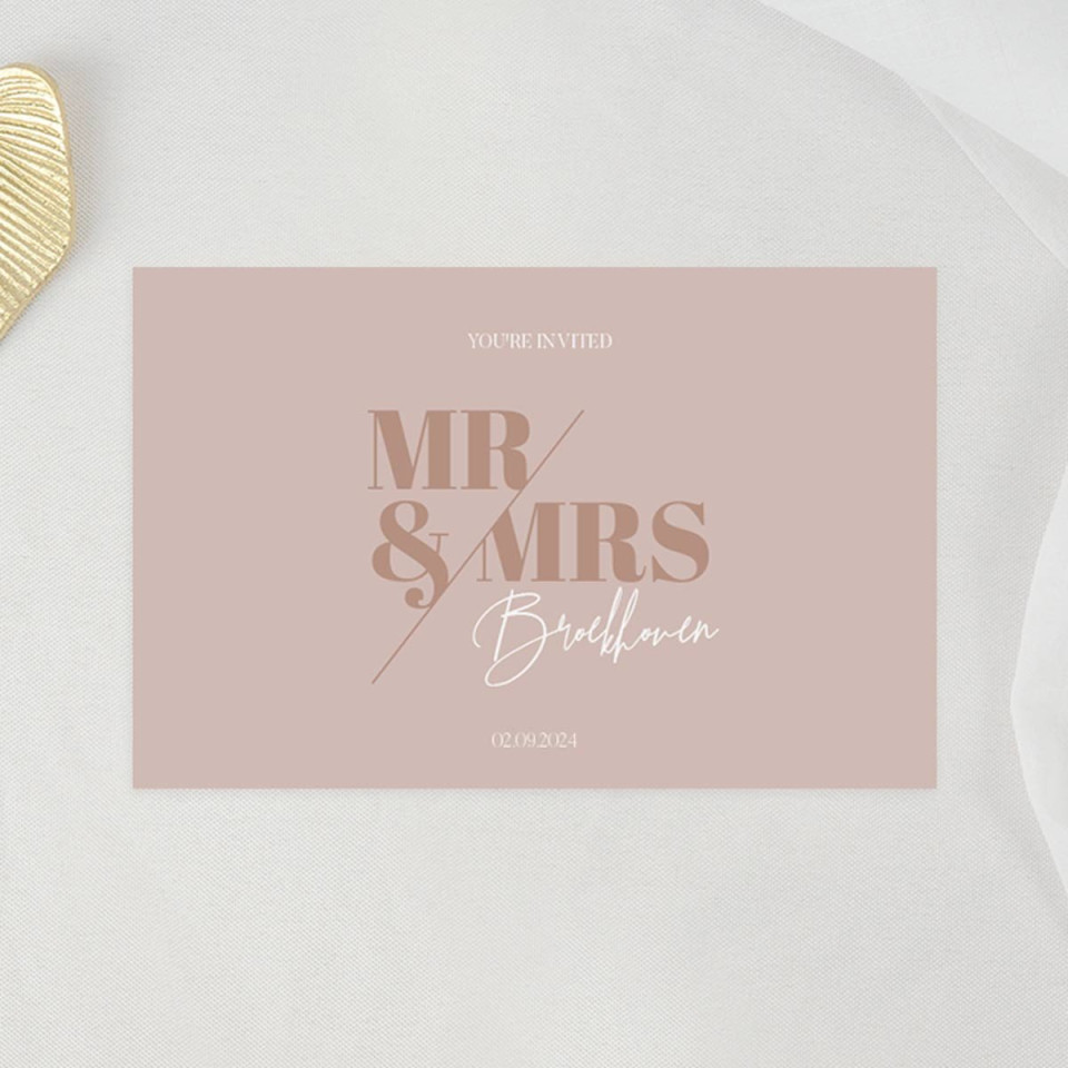 mr & mrs bruiloft uitnodiging