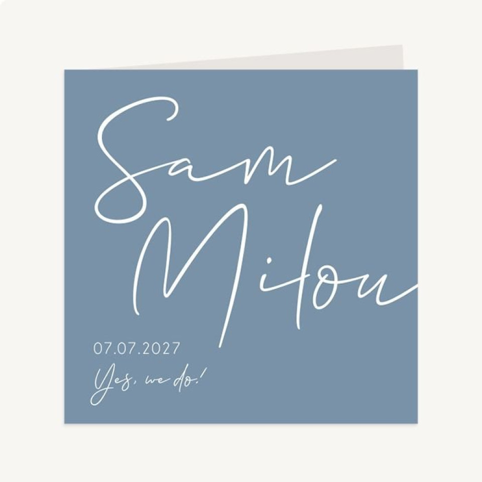 sam milou bruiloftskaart