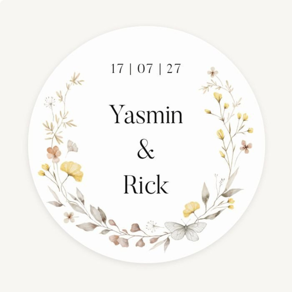 bloemen bruiloftssticker