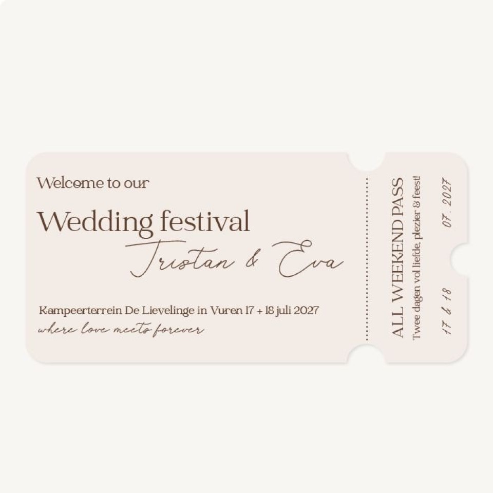 bruiloft festival ticket