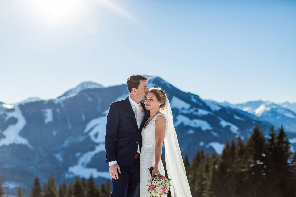 bruiloft in de Alpen