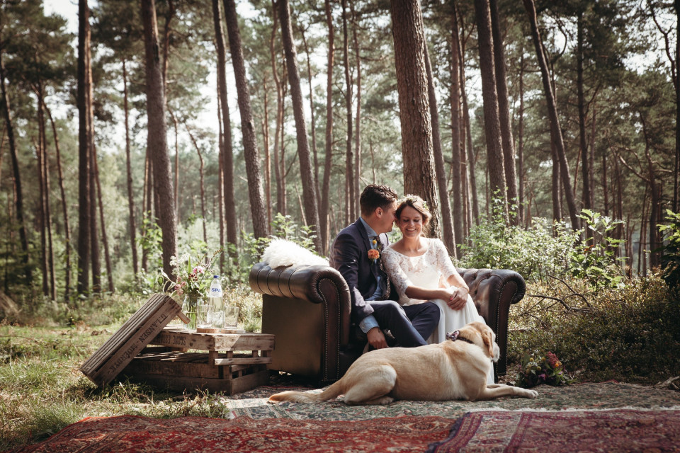 trouwfotografie in het bos